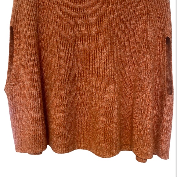 Kirundo Women’s Fall/Winter Chunky Knit Turtleneck Poncho SweaterM Orange/Rust - Picture 8 of 11